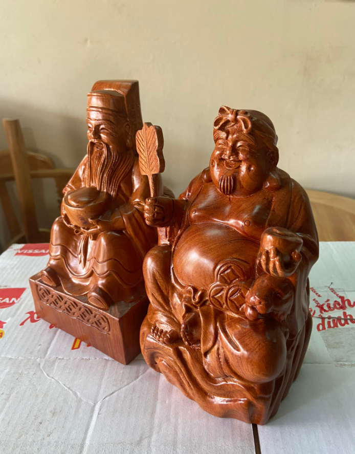 Tượng Thần Tài Thổ Địa Bằng Gỗ